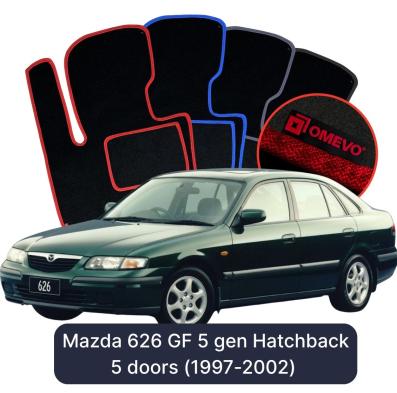 Velúrové autokoberce OMEVO pre Mazda 626 GF 5 gen Hatchback 5 dverí (1997-2002)
