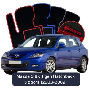 Velúrové autokoberce OMEVO pre Mazda 3 BK 1 gen Hatchback 5 dverí (2003-2009)