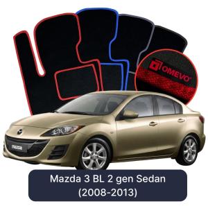 Velúrové autokoberce OMEVO pre Mazda 3 BL 2 gen Sedan (2008-2013)