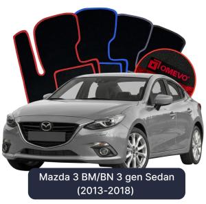 Velúrové autokoberce OMEVO pre Mazda 3 BM/BN 3 gen Sedan (2013-2018)