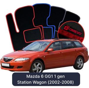 Velúrové autokoberce OMEVO pre Mazda 6 GG1 1 gen Kombi (2002-2008)