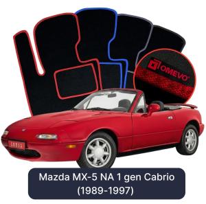 Velúrové autokoberce OMEVO pre Mazda MX-5 NA 1 gen Cabrio (1989-1997)