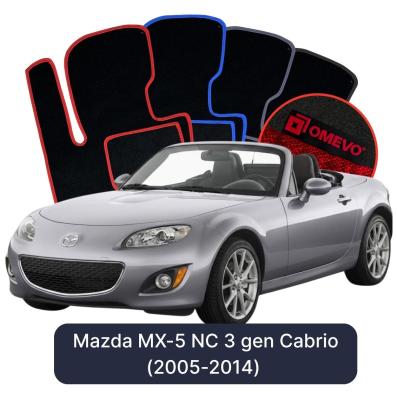 Velúrové autokoberce OMEVO pre Mazda MX-5 NC 3 gen Cabrio (2005-2014)