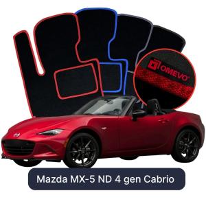 Velúrové autokoberce OMEVO pre Mazda MX-5 ND 4 gen Cabrio (2014-2025)