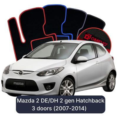 Velúrové autokoberce OMEVO pre Mazda 2 DE/DH 2 gen Hatchback 3 dvere (2007-2014)