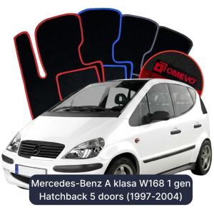 Velúrové autokoberce OMEVO pre Mercedes-Benz A klasa W168 1 gen Hatchback 5 dverí (1997-2004)