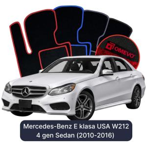 Velúrové autokoberce OMEVO pre Mercedes-Benz Razred E USA W212 4 gen Sedan (2010-2016)