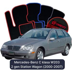 Velúrové autokoberce OMEVO pre Mercedes-Benz C klasa W203 2 gen Kombi (2000-2007)