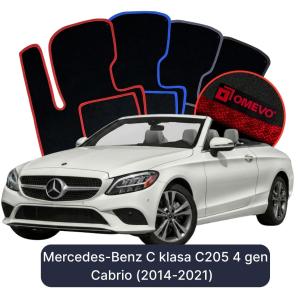 Velúrové autokoberce OMEVO pre Mercedes-Benz C klasa C205 4 gen Cabrio (2014-2021)