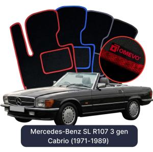 Velúrové autokoberce OMEVO pre Mercedes-Benz SL R107 3 gen Cabrio (1971-1989)