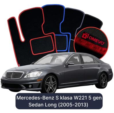 Velúrové autokoberce OMEVO pre Mercedes-Benz S klasa W221 5 gen Sedan Dlhé (2005-2013)