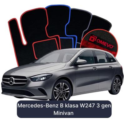 Velúrové autokoberce OMEVO pre Mercedes-Benz B klasa W247 3 gen Minivan (2018-2025)