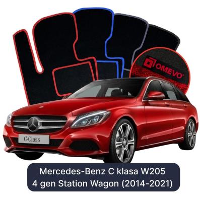 Velúrové autokoberce OMEVO pre Mercedes-Benz C klasa W205 4 gen Kombi (2014-2021)