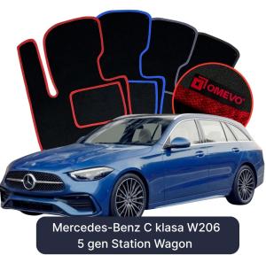Velúrové autokoberce OMEVO pre Mercedes-Benz C klasa W206 5 gen Kombi (2021-2025)