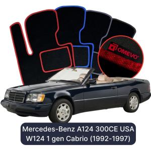Velúrové autokoberce OMEVO pre Mercedes-Benz A124 300CE USA W124 1 gen Cabrio (1992-1997)