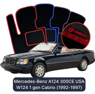 Velúrové autokoberce OMEVO pre Mercedes-Benz A124 300CE USA W124 1 gen Cabrio (1992-1997)