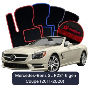 Velúrové autokoberce OMEVO pre Mercedes-Benz SL R231 6 gen Kupé (2011-2020)