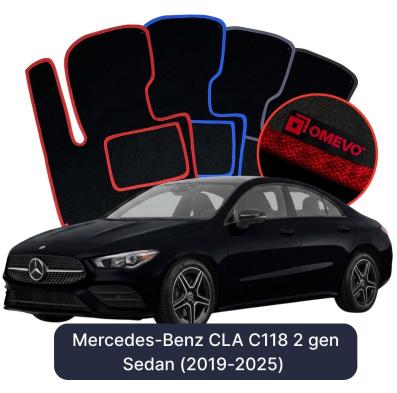 Velúrové autokoberce OMEVO pre Mercedes-Benz CLA C118 2 gen Sedan (2019-2024)