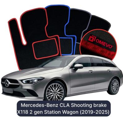 Velúrové autokoberce OMEVO pre Mercedes-Benz CLA Shooting brake X118 2 gen Kombi (2019-2024)