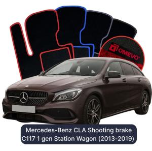 Velúrové autokoberce OMEVO pre Mercedes-Benz CLA Shooting brake C117 1 gen Kombi (2013-2019)