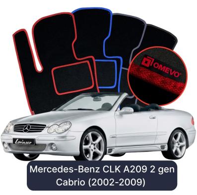 Velúrové autokoberce OMEVO pre Mercedes-Benz CLK A209 2 gen Cabrio (2002-2009)