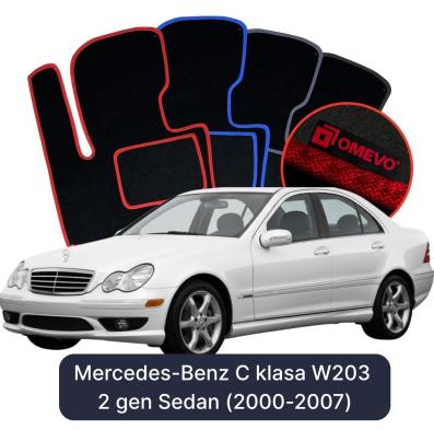 Velúrové autokoberce OMEVO pre Mercedes-Benz C klasa W203 2 gen Sedan (2000-2007)