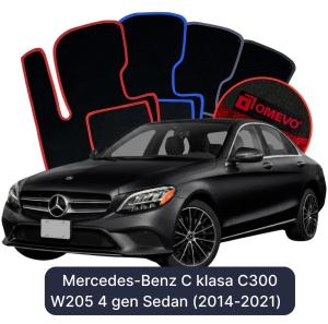 Velúrové autokoberce OMEVO pre Mercedes-Benz C klasa 300 W205 4 gen Sedan (2014-2021)