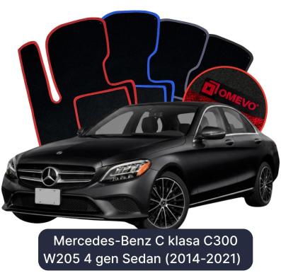 Velúrové autokoberce OMEVO pre Mercedes-Benz C klasa 300 W205 4 gen Sedan (2014-2021)