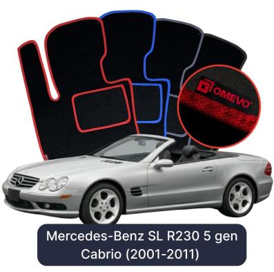 Velúrové autokoberce OMEVO pre Mercedes-Benz SL R230 5 gen Cabrio (2001-2011)