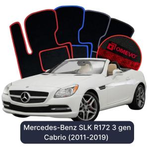 Velúrové autokoberce OMEVO pre Mercedes-Benz SLK R172 3 gen Cabrio (2011-2019)