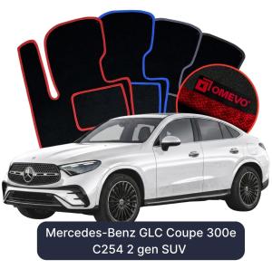 Velúrové autokoberce OMEVO pre Mercedes-Benz GLC Coupe 300e C254 2 gen SUV (2022-2025)