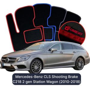 Velúrové autokoberce OMEVO pre Mercedes-Benz CLS Shooting Brake C218 2 gen Kombi (2010-2018)