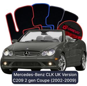 Velúrové autokoberce OMEVO pre Mercedes-Benz CLK Anglická verzia C209 2 gen Kupé (2002-2009)