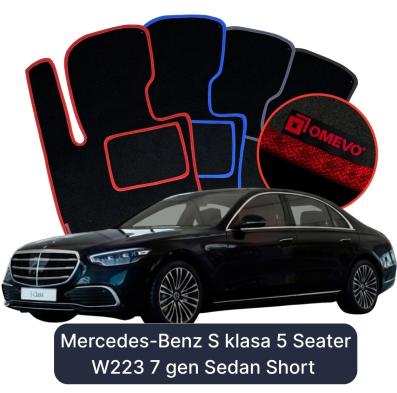 Velúrové autokoberce OMEVO pre Mercedes-Benz S klasa 5-miestny W223 7 gen Sedan Krátke (2020-2023)