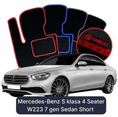Velúrové autokoberce OMEVO pre Mercedes-Benz S klasa 4 miesta W223 7 gen Sedan Krátke (2020-2023)