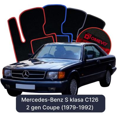 Velúrové autokoberce OMEVO pre Mercedes-Benz S klasa C126 2 gen Kupé (1979-1992)