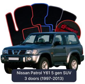 Velúrové autokoberce OMEVO pre Nissan Patrol Y61 5 gen SUV 3 dvere (1997-2013)