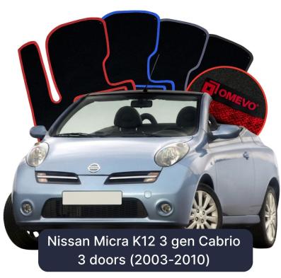 Velúrové autokoberce OMEVO pre Nissan Micra K12 3 gen Cabrio 3-dverový (2003-2010)
