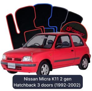 Velúrové autokoberce OMEVO pre Nissan Micra K11 2 gen Hatchback 3 dvere (1992-2002)