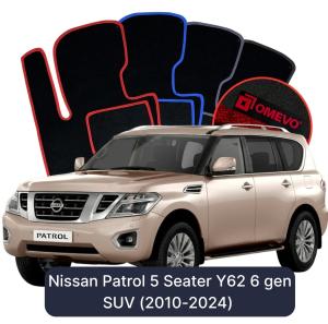 Velúrové autokoberce OMEVO pre Nissan Patrol 5-miestny Y62 6 gen SUV (2010-2024)