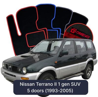 Velúrové autokoberce OMEVO pre Nissan Terrano II 1 gen SUV 5 dverí (1993-2005)