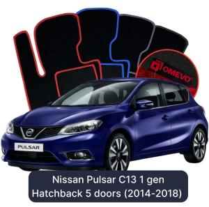 Velúrové autokoberce OMEVO pre Nissan Pulsar C13 1 gen Hatchback 5 dverí (2014-2018)