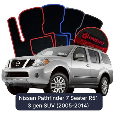 Velúrové autokoberce OMEVO pre Nissan Pathfinder 7-miestny R51 3 gen SUV (2005-2014)