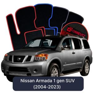 Velúrové autokoberce OMEVO pre Nissan Armada 1 gen SUV (2004-2023)