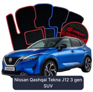 Velúrové autokoberce OMEVO pre Nissan Qashqai Tekna J12 3 gen SUV (2021-2025)