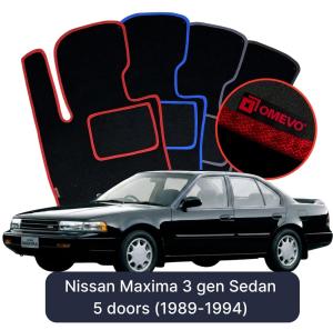 Velúrové autokoberce OMEVO pre Nissan Maxima 3 gen Sedan 5 dverí (1989-1994)
