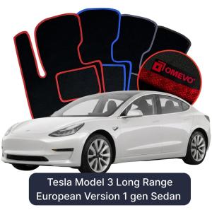 Velúrové autokoberce OMEVO pre Tesla Model 3 Long Range 1 gen Sedan (2017-2025)