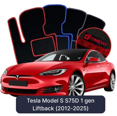 Velúrové autokoberce OMEVO pre Tesla Model S S75D 1 gen Liftback (2012-2025)