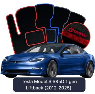 Velúrové autokoberce OMEVO pre Tesla Model S S85D 1 gen Liftback (2012-2025)