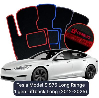 Velúrové autokoberce OMEVO pre Tesla Model S S75 Long Range 1 gen Liftback Dlhý (2012–2025)